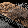 Wallity Daisy - Escultura de pared en Negro y Nogal